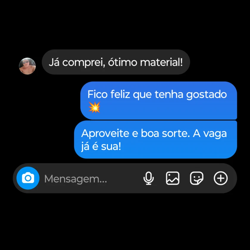 Cliente informa que já comprou e elogia o material